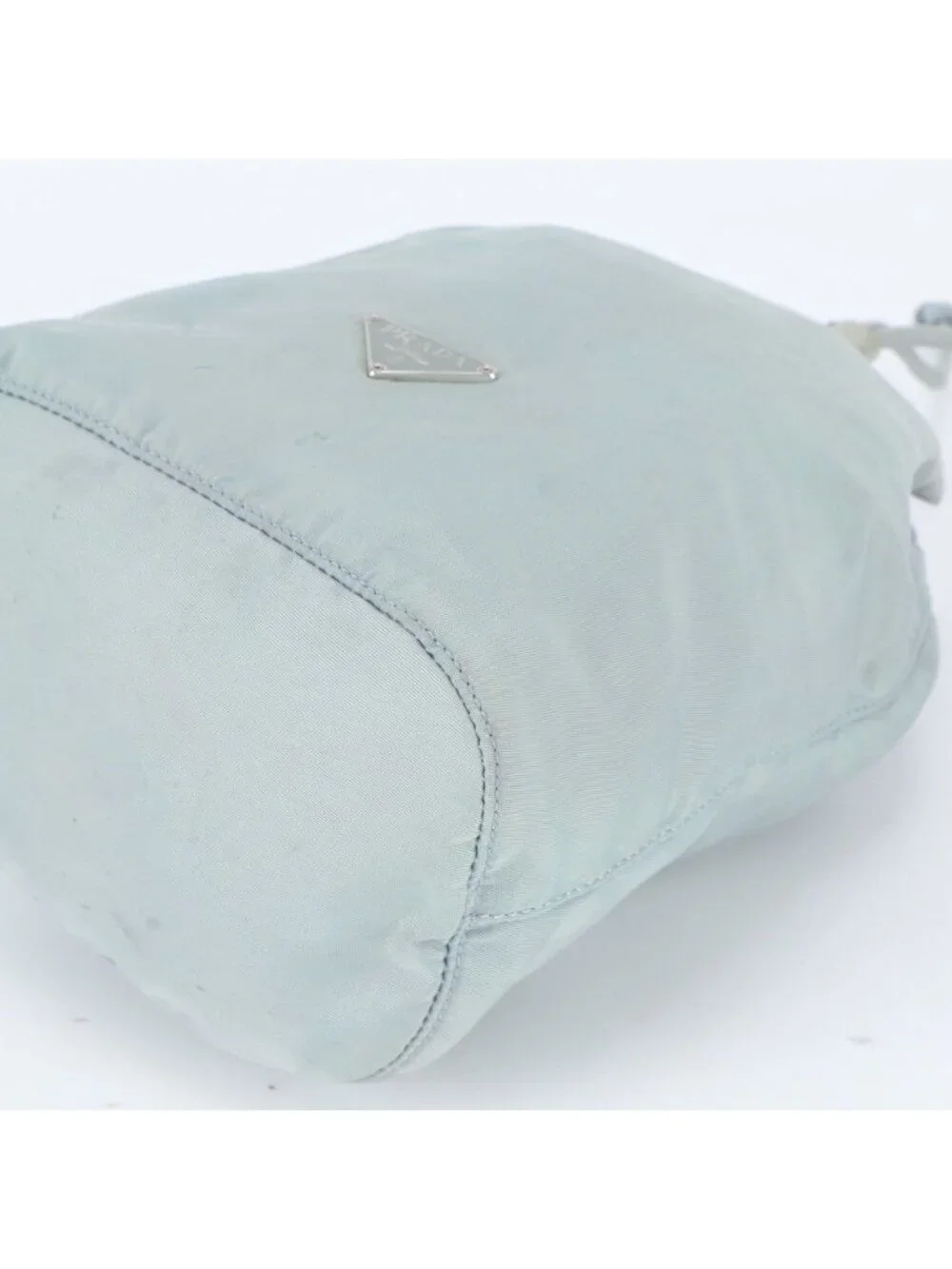 Prada Tessuto Nylon Triangle Logo Drawstring Hand Pouch